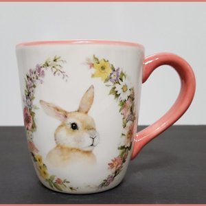 NEW Certified International Easter Garden Bunny Mug 20 OZ Earthenware